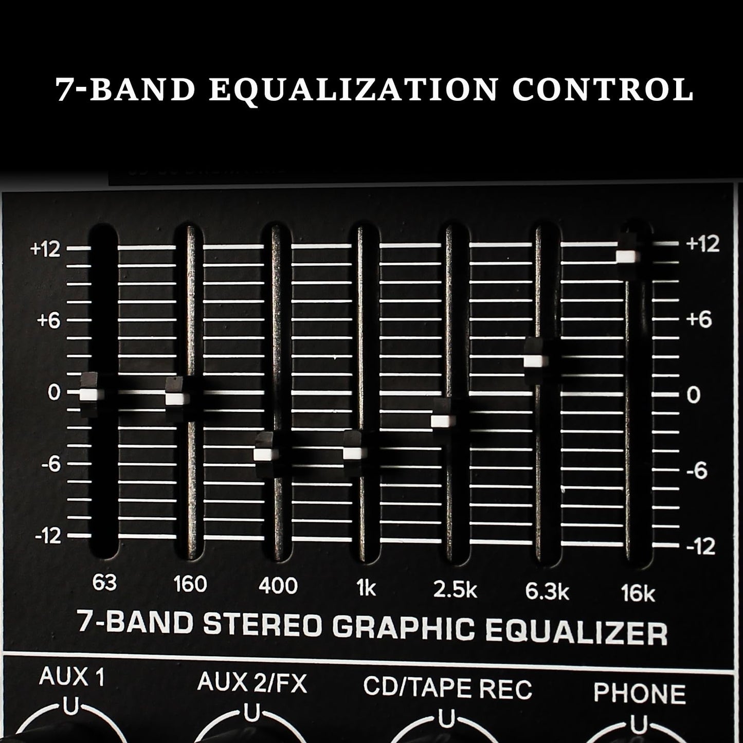 MICNAUX Audio Mixer 6 Channel Professional Mixer Console with 320 DSP Effects, 7-band EQ Sound Mixing Board Digital DJ Mixer w/USB Bluetooth MP3 for Recording, Independent 48V Power & Mute Button
