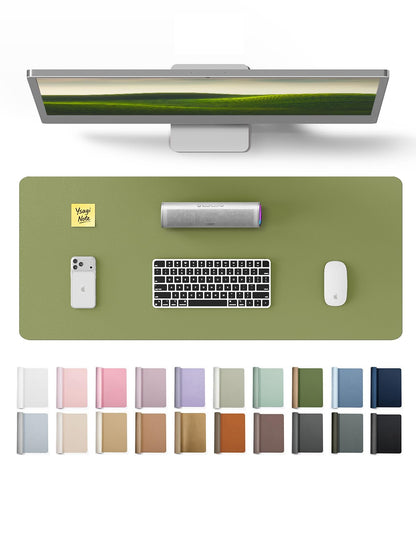 YSAGi Large Extended PU Leather Desk Pad Protector – Non-Slip Waterproof Desk Mat for Office & Home, Easy Clean Mouse Pad & Laptop Writing Blotter 35.4"x17" Black — 23.6" x 13.8"