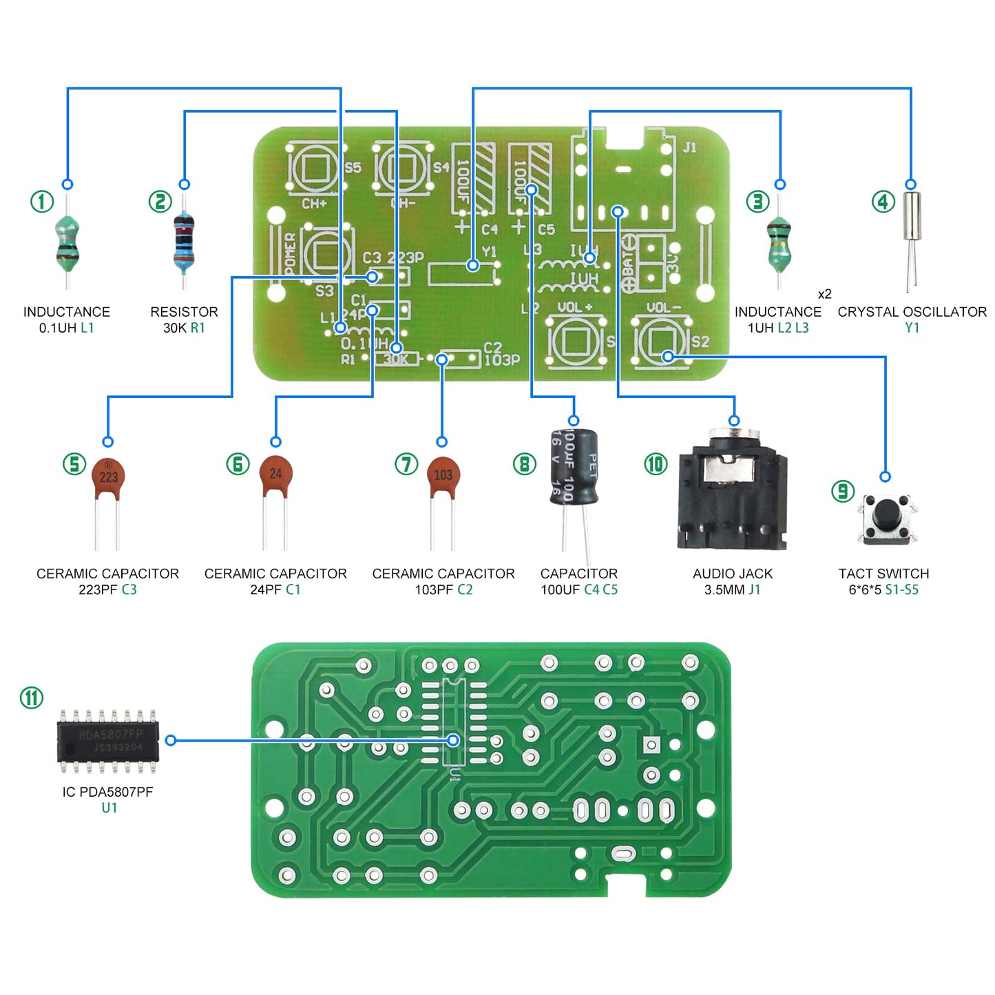 Yidab Soldering Practice Kit DIY Stereo Radio Plug-in Circuit Kit Learn Soldering Kit for Beginners