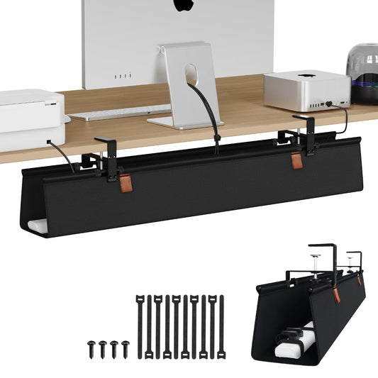 Zilink Under Desk Management Tray Desk Cable Organizer 40 inch, Black