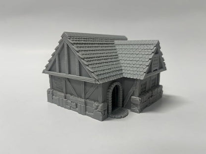 Paintable Tabletop Miniature Little Town Building Terrains Compatible with RPG War Games - 18mm Scale Dioramas Building Set Scenery with Medieval Architecture Style by HAUTICO (HVillageHouses1-1)