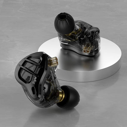 KZ ZAR in-Ear Monitor 7BA+1DD Hybrid 8 Drivers Gaming Earbuds HiFi Bass Noise Isolation IEM, Clarity in All Frequency Stereo Comfort-fit in Ear Headphones for Audio Engineers, Musicians(No Mic)