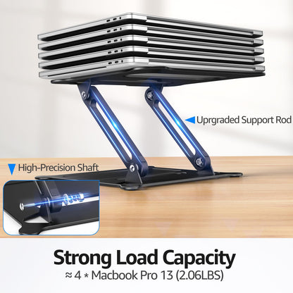 Urmust Adjustable Laptop Stand for Desk, 10-15.6“ Laptop Riser, Black