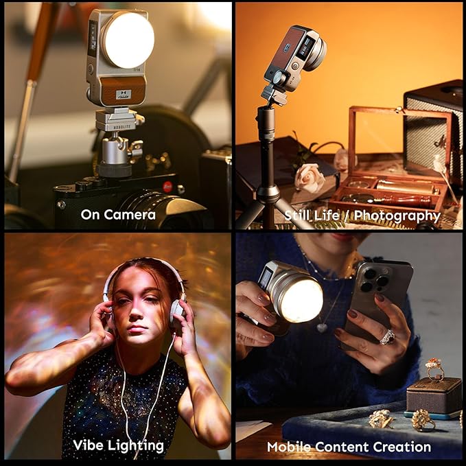 Iris Portable LED Photography Light Kit with LCD Display, App Control, CRI/TLCI 96+, 2700-6500K Bi-Color Indoor/Outdoor Lighting for Content Creators, Jungle Edition, 5W