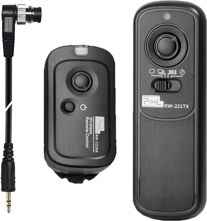Pixel Camera Wireless Remote Shutter Release RW-DC0 for Nikon Z8 Z9 D3 D4 D5 D6 D800 D850 D800E D810A D810 D700 D500 D300 D300s D200 F100 F90 F90X F6 F5 N90s D1X D2H with Nikon MC-30A MC-36A