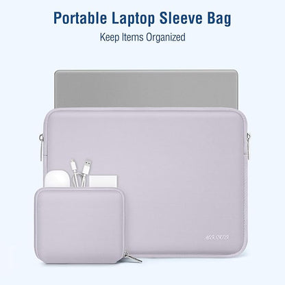MOSISO Laptop Case 13.3 inch, 13-13.3 inch Laptop Sleeve Bag Compatible with MacBook Air/Pro 13/Pro 14 M5 M4 M3 M2 M1, HP Dell ASUS Lenovo, Neoprene Computer Sleeve Bag with Small Case, Dusty Lilac