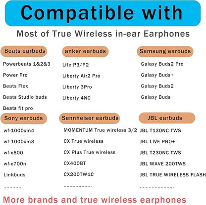 Silicone Earbuds Tips Replacement for True Wireless Earbuds Universal Ear Tips Fit 4.5mm-6mm Nozzle 6 Pairs LMS Black