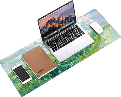 Galdas Gaming Mouse Pad XXL XL Large Long Extended Big Mousepad Non-Slip Rubber Keyboard Mouse Pad with Stitched Edges for Laptop Home Office (31.5x11.8x0.08 Inch) … (Summer Cure)
