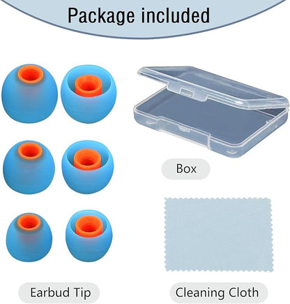 Earbud Replacement Tips Silicone Earbud Tips Earbud Caps Fit for in-Ear Headphones (Inner Hole 3.8mm -5.1mm) Earbud Rubber Tips Ear Tips 9 Pairs S/M/L