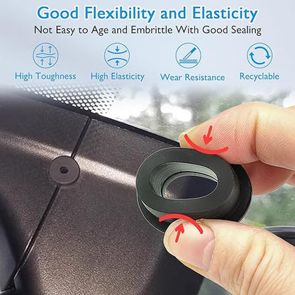 2 Pcs 2-7/16" Drill Hole, 1-15/16" ID Silicone Rubber Grommets for Wiring, Large Top Hat Grommets for Tube Cable, Waterproof L-Shape O-Ring Seal Hose Gasket in Hydroponic Irrigation System