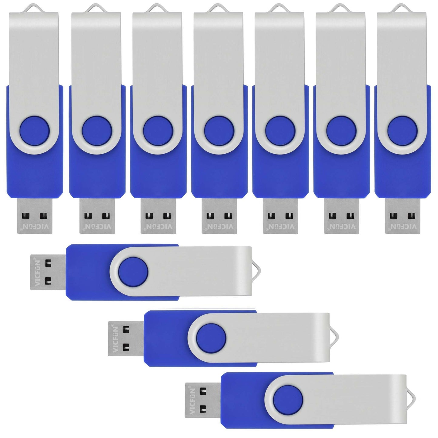 VICFUN 100 Pack 32GB USB Flash Drives Bulk 32GB Flash Drive 100 Pack USB2.0-Blue