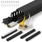 1.4"H x 1.6"W Cable Raceway, 66in Under Desk Wire Management Channel, Black