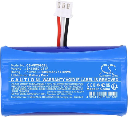 Cameron Sino (2PCS) Replacement for Ver'ifone X970 X990 Battery,fits SX18650-2S1P 2300mAh/7.4V