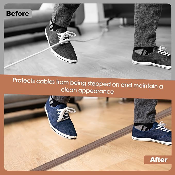 EYAYEN Floor Cord Cover for Wires on Floor Self Adhesive Cord Hider