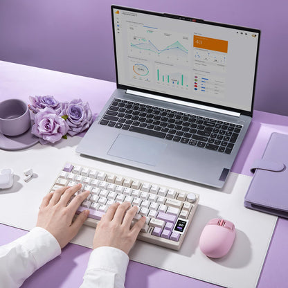 YUNZII AL80 75% Wireless Aluminum Mechanical Keyboard(Beige, Gateron Zero)