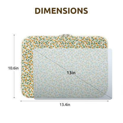 Puffy Laptop Sleeve 13-15.6 Inch Cute Quilted Laptop Protective Case Padded Floral Computer Sleeve for MacBook (B-Yellow, 13 Inch)