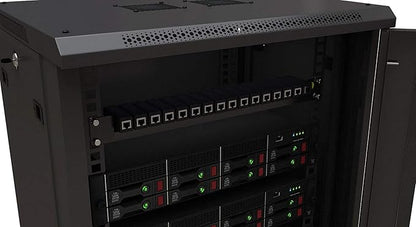 Ethernet Surge Protector 19" RackMount (16 Port) PoE+ Gigabit (Server Rack Mount 1U) -Gas Discharge Tube -RJ45 Lightning Suppressor -LAN Network CAT5/CAT6 Thunder Arrestor GbE 1000 Mbps -Tupavco TP316