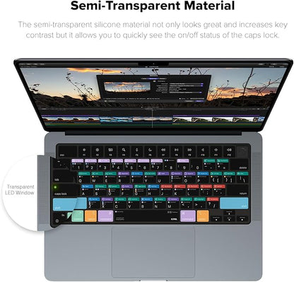 JCPal Final Cut Pro Shortcut Guide Keyboard Cover for Apple MacBook Pro 14 inch and MacBook Pro 16 inch (M1-M4 Models) and MacBook Air 13 inch and MacBook Air 15 inch (M2-M4 Models) (US-Layout)