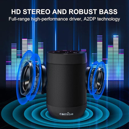 Bluetooth Speaker,5.3 Bluetooth Speakers Wireless,TWS Stereo Pairing,Built in Mic,360 HDSound,IP65 Waterproof Speaker,Support TF Card, for Home/Party/Outdoor/Beach, Gift for Men/Women-Black
