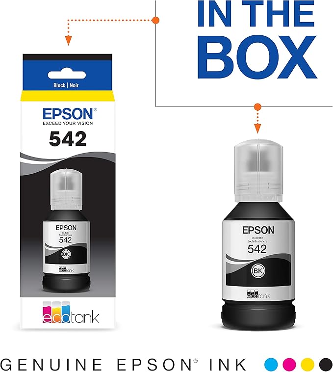 Epson EcoTank Pro ET-5880 Wireless Color All-in-One Supertank Printer & T542 EcoTank Ink Bottles (Black & White)