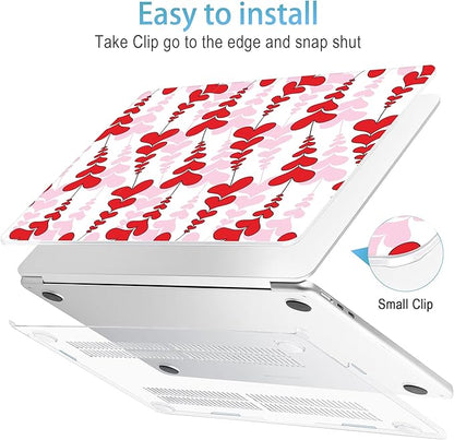 Mektron for 2025 M4 MacBook Air 13.6 Inch A3240 Case Fits 2023 A2681 M2 2024 A3113 M3 Chip with Liquid Retina Display Touch ID, Printed Plastic Hard Shell Cover for MacBook Air 13.6", Heart Wave