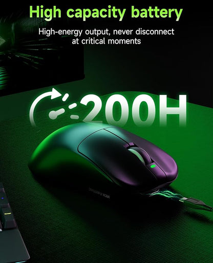 VGN F1 MOBA Wireless Gaming Mouse - Ultralight 55g - Wireless & Wired Mode - 26000 Adjustable DPI - 1000Hz Polling Rate - 200 Hours Battery - Programmable Buttons - Esports Professional Grade - USB-C