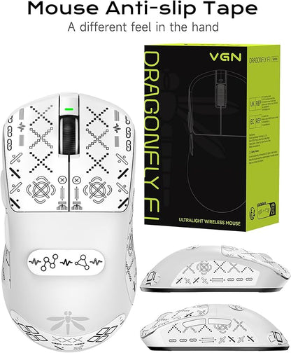 VGN Lightspeed Wireless Gaming Mouse with Dual-Mode 2.4G/Type-C Wired - 25K Sensor - 26,000 DPI - 55g Lightweight - 6 Programmable Buttons - Up to 200h Battery Life for PC/Mac- F1 Pro Max White