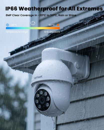 ieGeek 4K PoE Security Camera System with 8CH 2TB HDD for 24/7 Recording