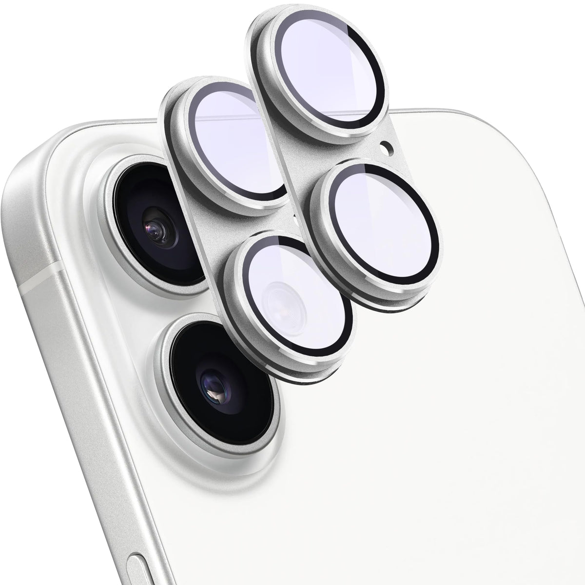 SHANG PIN JIA 2 Pack Camera Lens Protector for iPhone 16 Pro/16 Pro Max,[Not Easy to Breakn ] AR Tempered Glass Strong Adsorption Metal Camera Cover Screen-Black