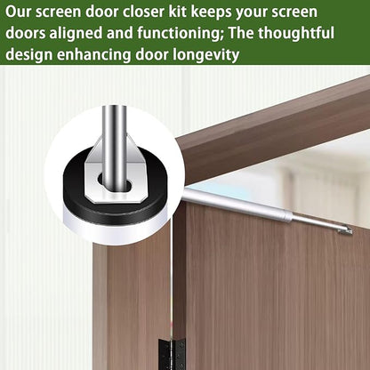 Screen Door Repair Kit, 5 Pcs Screen Door Closer Replacement Parts Compatible with Larson/Andersen/Emco Storm Door