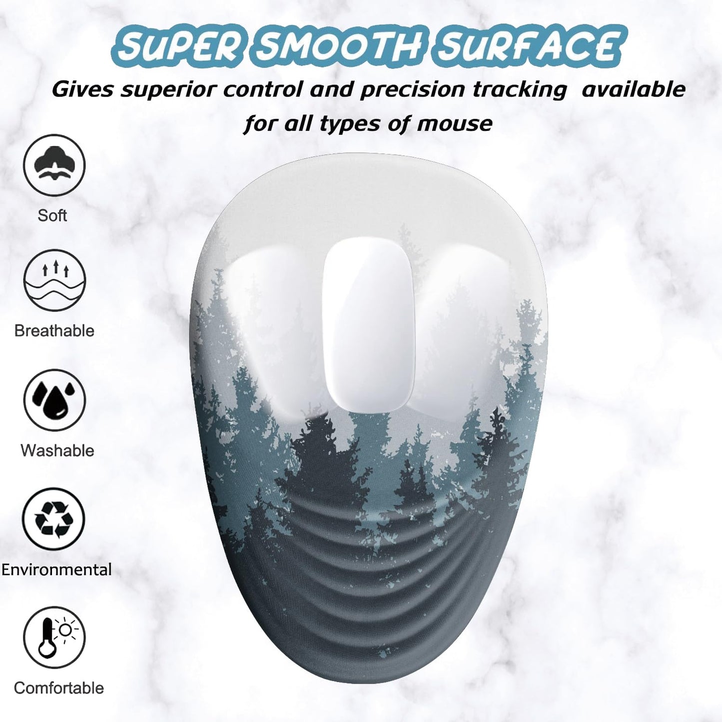 Armanza Ergonomic Mouse Pad Wrist Support, Mouse Pad with Wrist Rest, Memory Foam Massage Design & Non-Slip PU Base MousePads for Pain Relief, Desk, Office, Home, Forest Tree