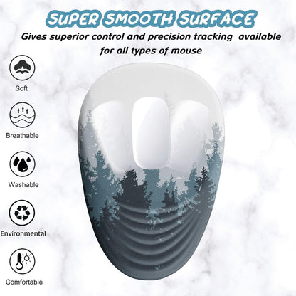 Armanza Ergonomic Mouse Pad Wrist Support, Mouse Pad with Wrist Rest, Memory Foam Massage Design & Non-Slip PU Base MousePads for Pain Relief, Desk, Office, Home, Forest Tree