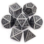 Haxtec Metal DND Dice Set, 7 Pcs Dragon Pattern Polyhedral Dice for RPG