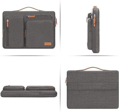 MOSISO 360 Protective Laptop Case 13.3 inch, 13-13.3 inch Laptop Sleeve Compatible with MacBook Air/Pro 13 / Pro 14,HP Dell Acer ASUS,Side Open Carrying Case with 4 Zipper Pockets&Handle, Taupe Gray