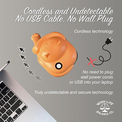 Laptop Trackpad Jiggler -AA Battery lasts 6 months -Undetectable -Cordless Mouse Jiggler -Does Not Work on DeII -Keeps Touchpad Active, Laptop Awake -Mechanical Mouse Mover -ON/Off Switch (Orange Cat)