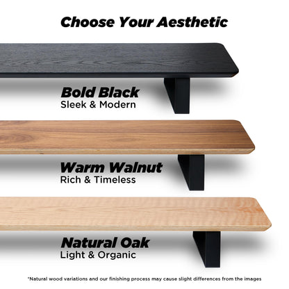 ULTRARM Moodular Wooden Monitor Stand Desk Organizer, Standard 33.4" Black