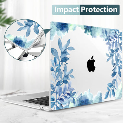 TWOLSKOO for MacBook Air 13 inch Case M5 2026 M4 2025 M3 M2 2024-2022 A3449 A3240 A3113 A2681, Plastic Hard Shell & Keyboard Cover & Screen Film for MacBook Air 13.6 inch Case, Blue Floral