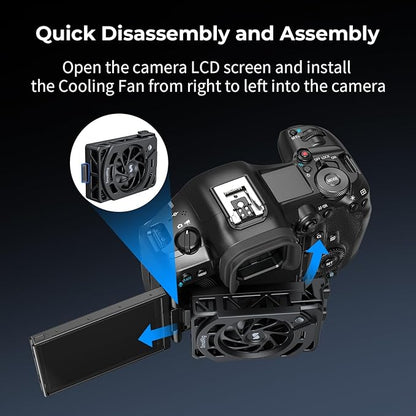 SMALLRIG R50 V / R6 II/ R5C / R50 / PowerShot V1 Camera External Cooling System with Dual-Speed Modes, Snap-On Cooling Fan with TEC Cooling Module for Sony ZV-E1/ A7 IV/ A6700/ FX3-5063