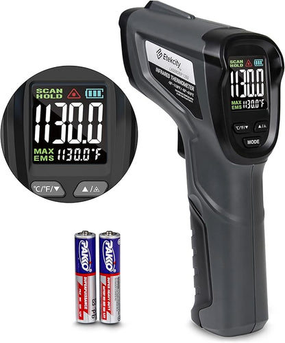 Etekcity Temperature Gun Infrared Thermometer -58°F 1130°F, Digital Laser Heat Gun for Pizza Ovens, Griddles, Meat, Refrigerators, Engines, HVAC, Kitchen & Pool Accessories