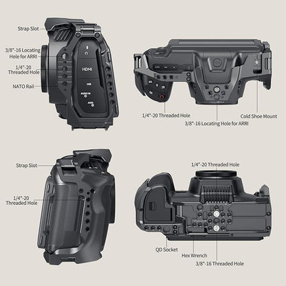 SmallRig Cage for Blackmagic Design Cinema 6K, Only for BMCC 6K, Full/Half Cage Included Lens Mount Converter Support, Anti-Deflection, Anti-Scratch, Full Access Design - 4785