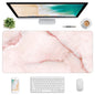 Atufsuat Extended Gaming Mouse Pad, XXL Large Mouse Mat 30 x 14 Inch, Big Computer Keyboard Mousepad, Waterproof Desk Pad with Stitched Edges and Non-Slip Base for Office Gaming, Light Pink Marble