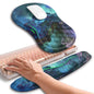 Hokafenle 2in1 Combination, Wave Keyboard Wrist Rest and Ergonomic Curvature Mouse Pad Wrist Support for Relieve Wrist Pain, Filled with Soft Cushion Memory Foam, Golden Pink Marble