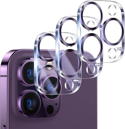 UniqueMe [3 Pack Compatible for iPhone 14 Pro Max/iPhone 14 Pro Camera Lens Protector,[Case Friendly][Scratch-Resistant] - Purple
