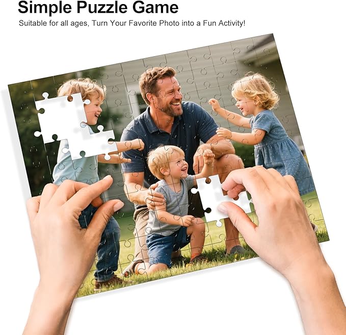 Custom Puzzle from Photos, Personalized Photo Puzzle 35/70/120/500/1000 Pieces with Picture and Text, Personalized Gifts for Family, Wedding, Kids, Dad, Pet, Unique Couple Gifts