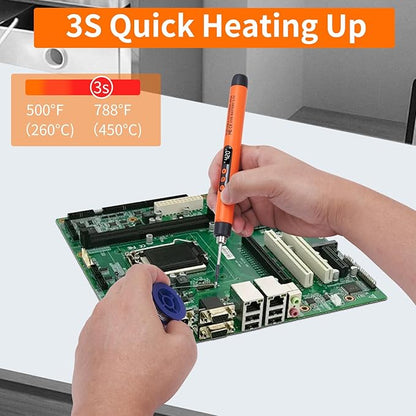 Rechargeable Soldering iron Kit,1000mah USB Wireless Electric Soldering,Cordless Portable,Suitable for DIY and home appliance repair (LCD)