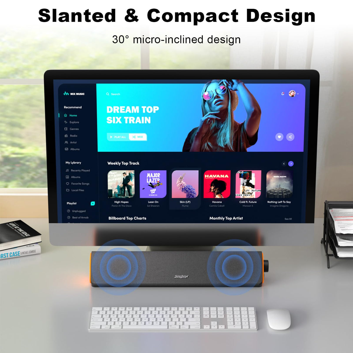 SOULION R50 Bluetooth Computer Speakers, USB Powered & 3.5 Aux