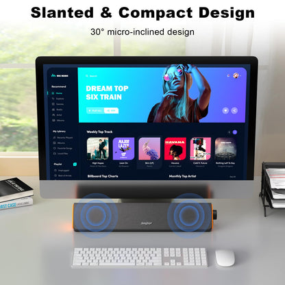 SOULION R50 Bluetooth Computer Speakers, USB Powered & 3.5 Aux