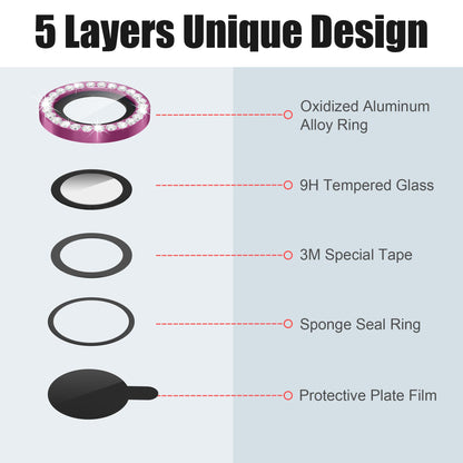 AGVEE 3+3 6 Pack for iPhone 15/15 Plus Camera Lens Protector Cover