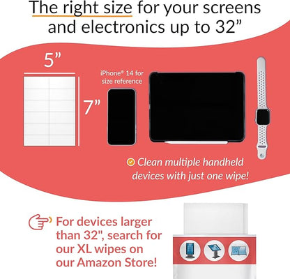 iCloth 70% Isopropyl Alcohol Large Screen and Electronics Wipes, Lint-Free, Streak-Free, Fast-Drying, Removes Dust and Fingerprints (100 Wipes)
