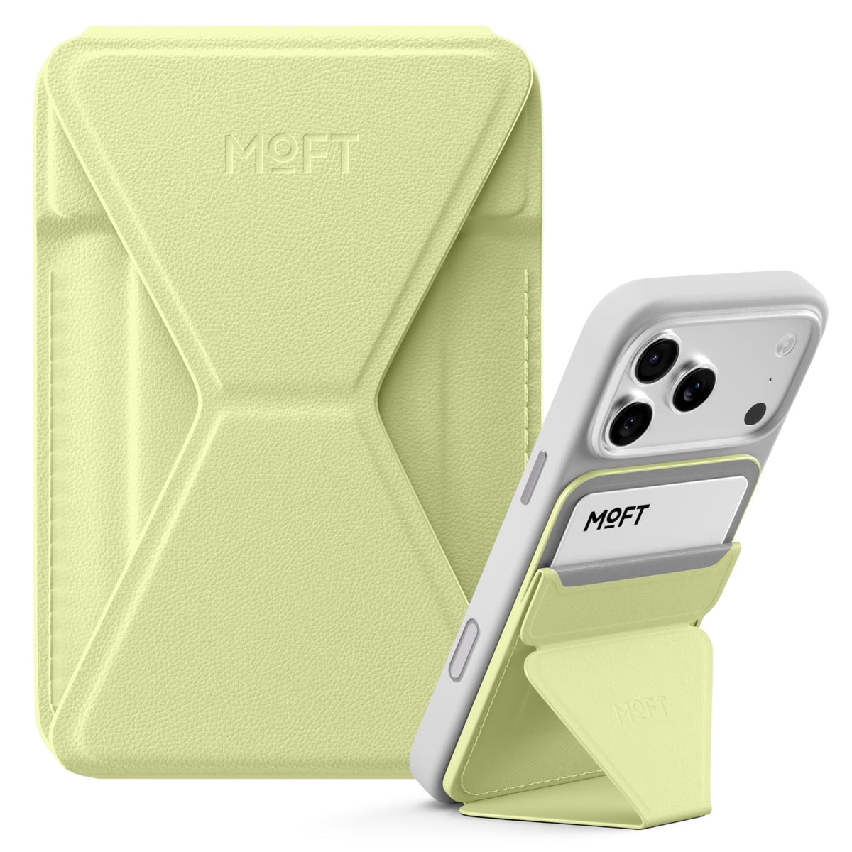MOFT Magnetic Wallet Stand Compatible with iPhone 18/17/16/15/14/13 Series, Angle Adjustment Magsafe Compatible MOVAS Phone Stand,Clay